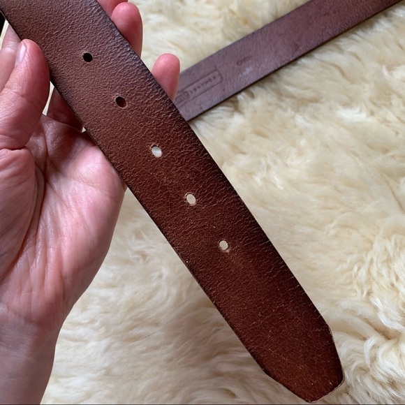 Fossil Classic Cognac Brown Dusty Rose Rhinestone Embellished Buckle Belt M main image 5